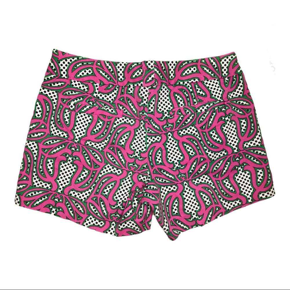 J. Crew City Fit Shorts Sz 8 Side Zipper Summer print Slit Pockets